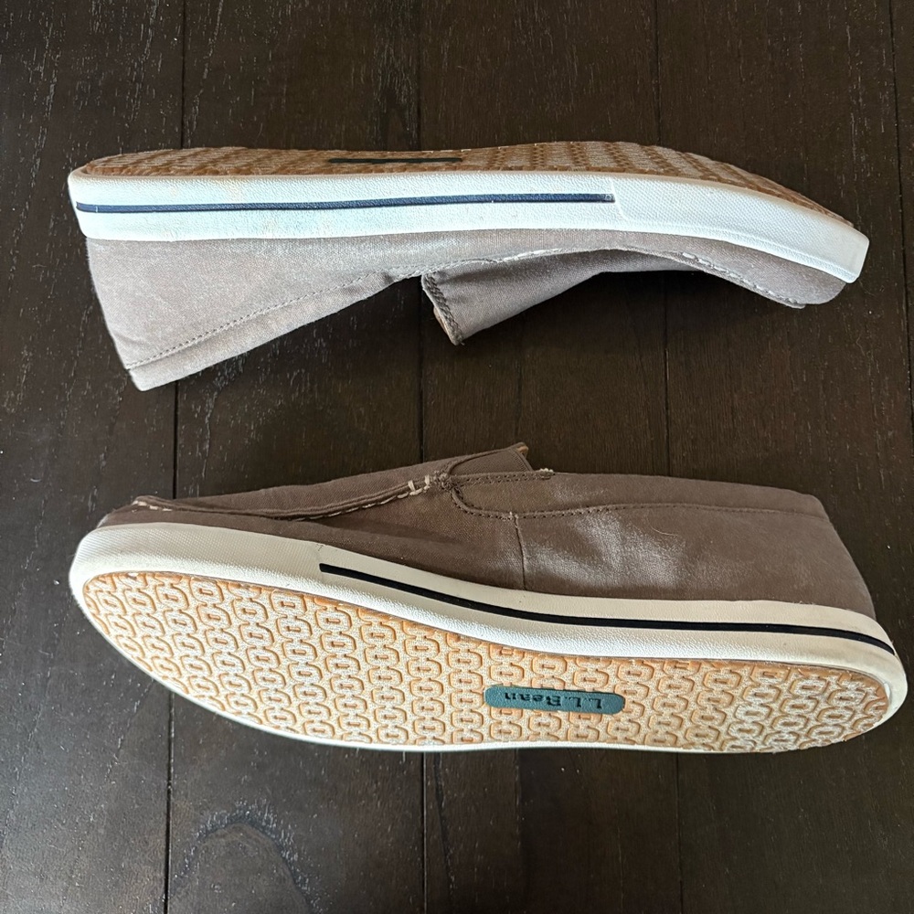 L.L. Bean Taupe Casual Slip On Men’s Loafers Size‎ 12